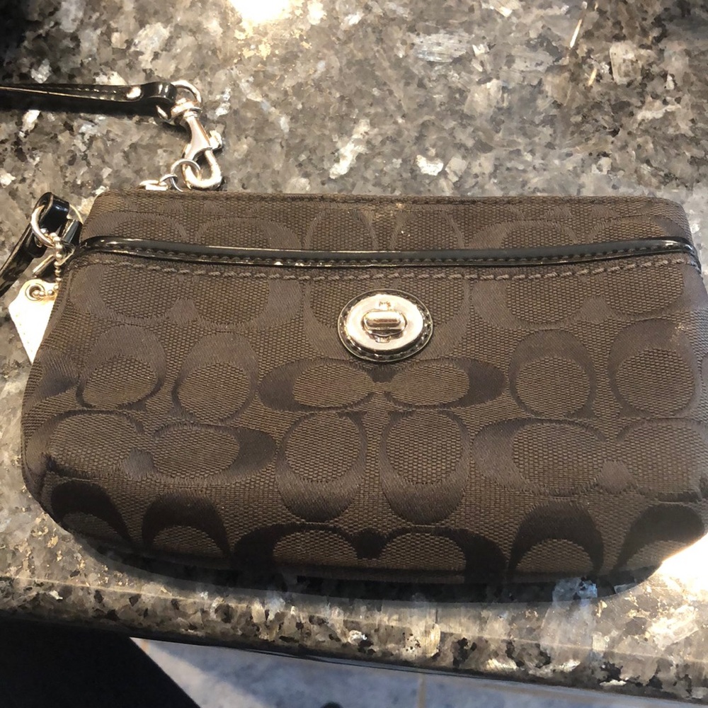 Black coach wristlet